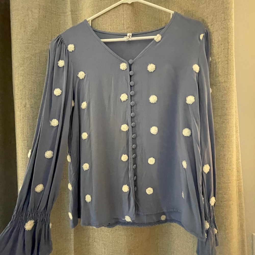 ePretty Blue Blouse with White Accents